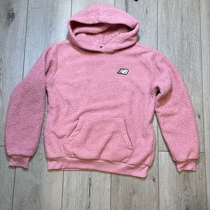 Light Blush Pink New Balance Sherpa Fleece Pullover Hoodie Girl 10/12 Medium